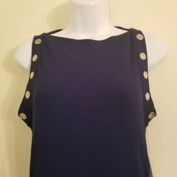 Guess M NWT Slim Midi Dress Boat Neck SECRET BLUE IRENE Knit - Picture 5 of 11